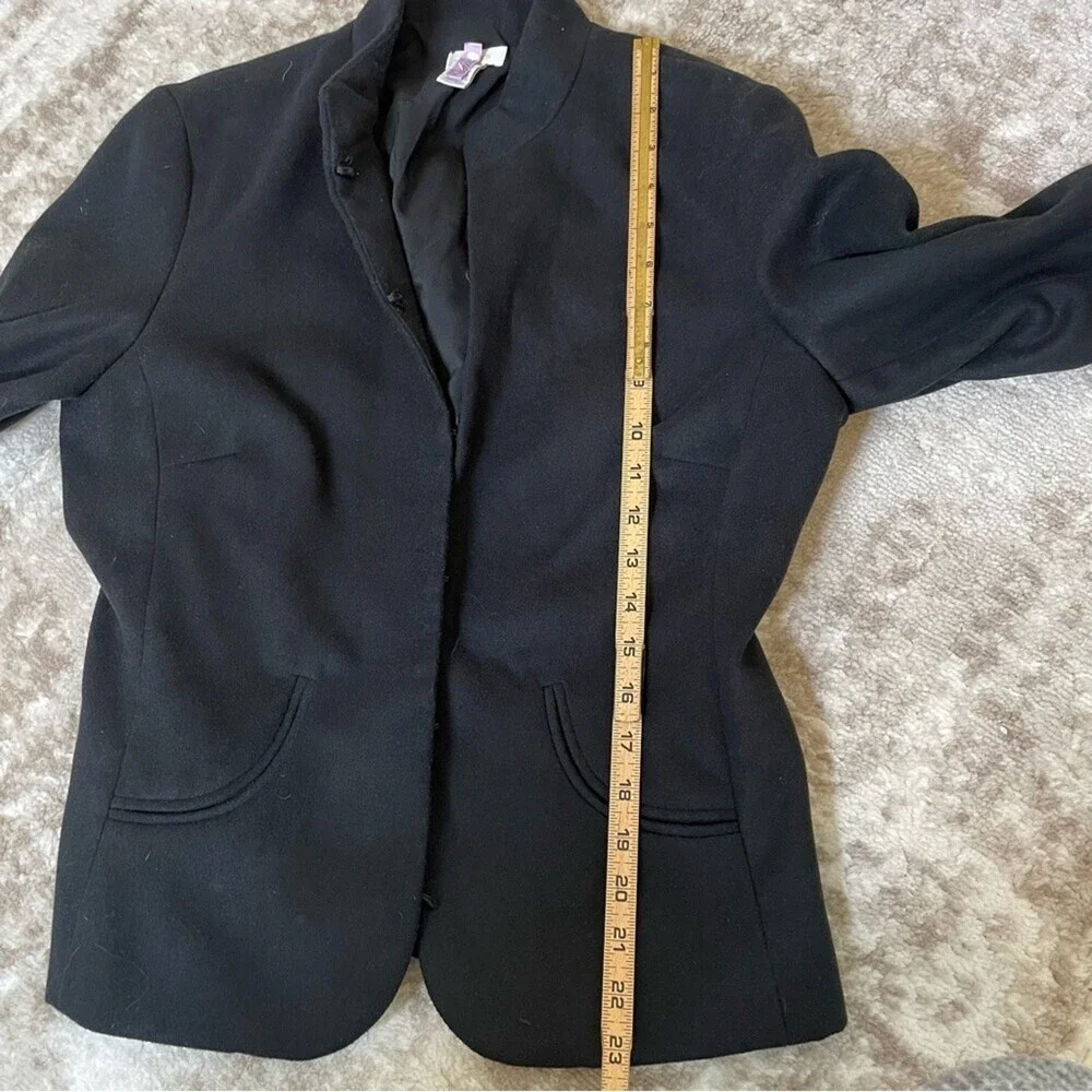 Chico's jacket/blazer size 1 black wool feel/look - hook eye closure LG - Picture 6 of 11